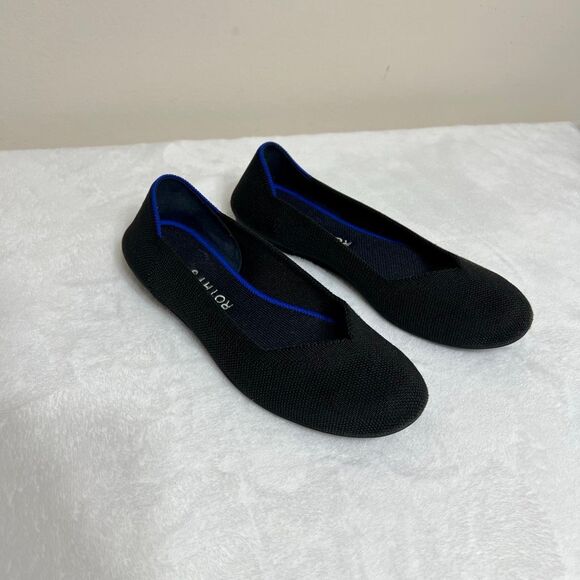 Rothy’s The Black Flats Round Toe 7.5 Women - Picture 1 of 10